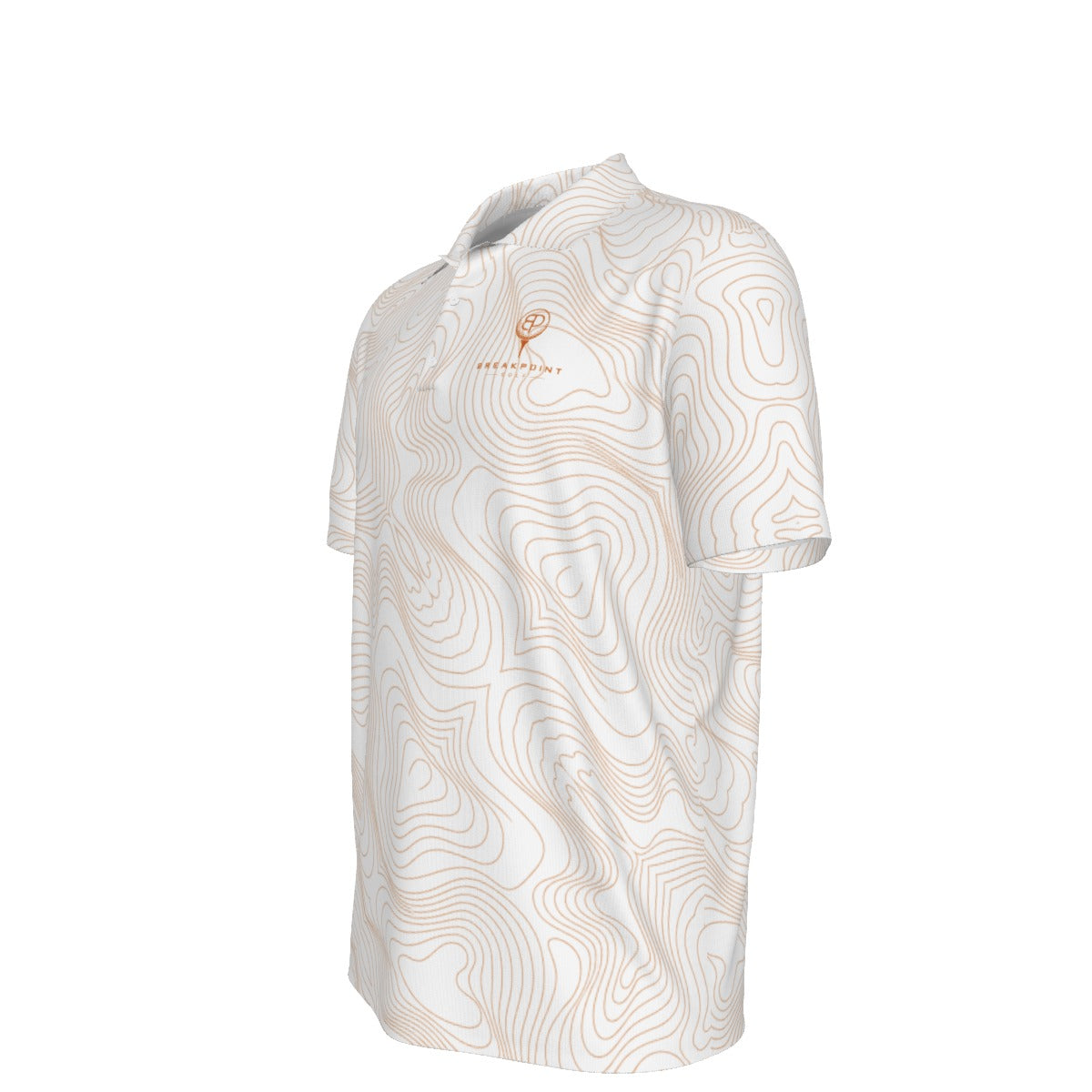 BREAKPOINT Golf White and Burnt Orange Tradition Performance Polo — Away