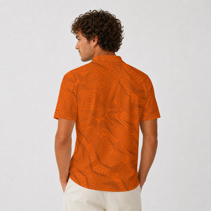 BREAKPOINT Rewind Cabana '94 golf polo, back view showing all-over print