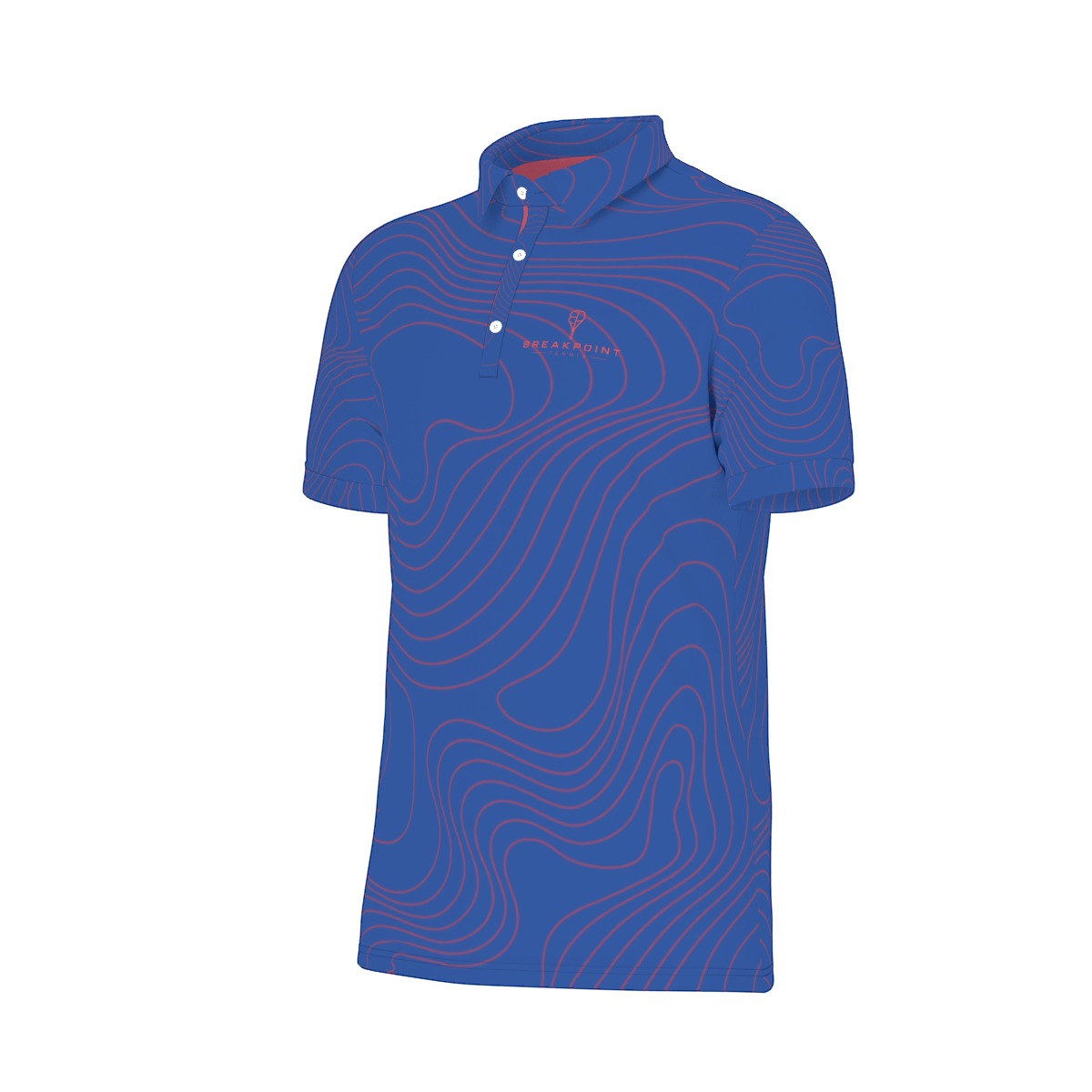 BREAKPOINT Blue and Red Tradition Tennis Performance Polo — Home