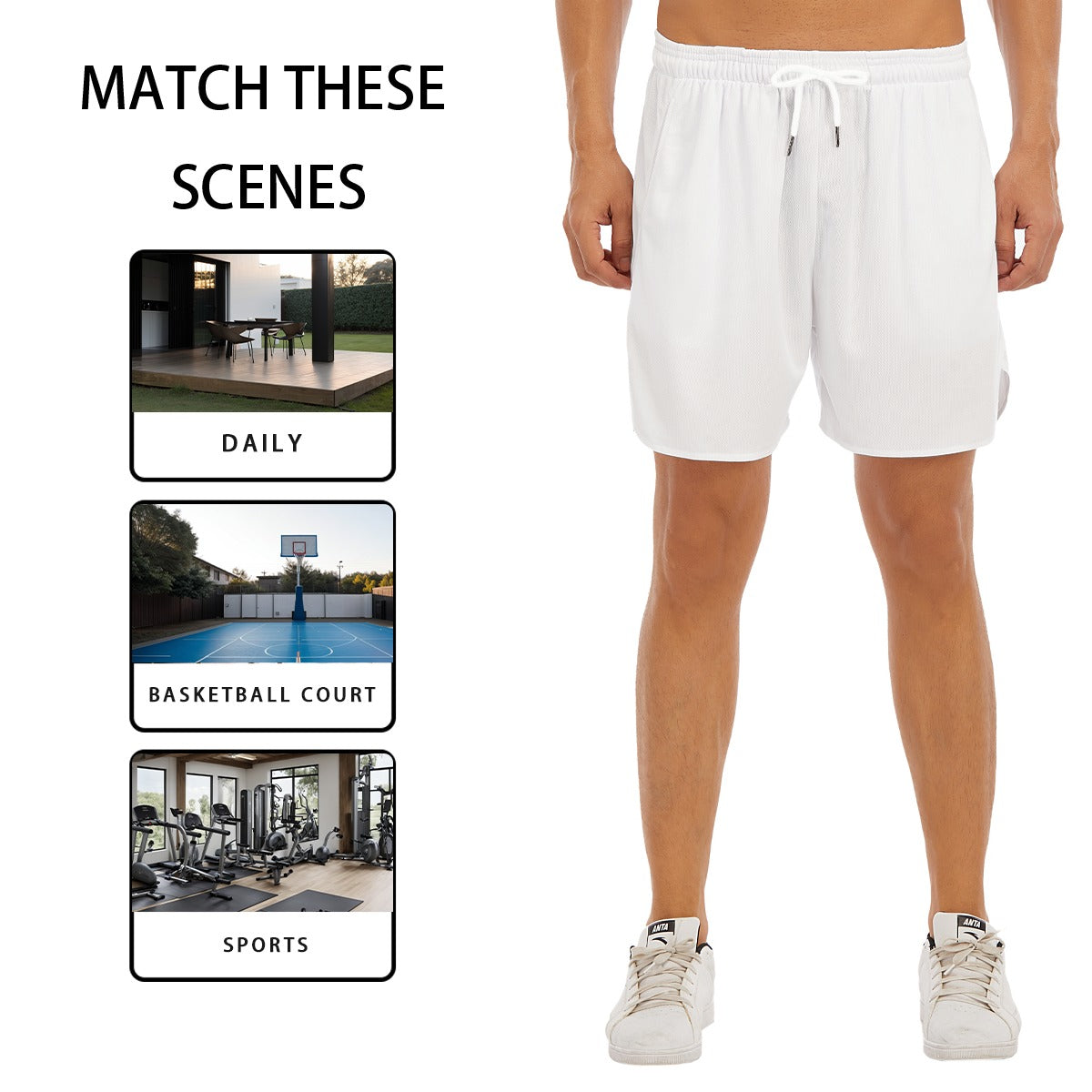 BREAKPOINT all-over print side-split running shorts, print two