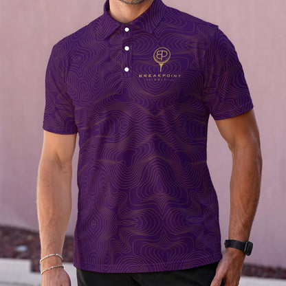 BREAKPOINT Golf Tradition Performance Polo in white — front view with classic three-button collar