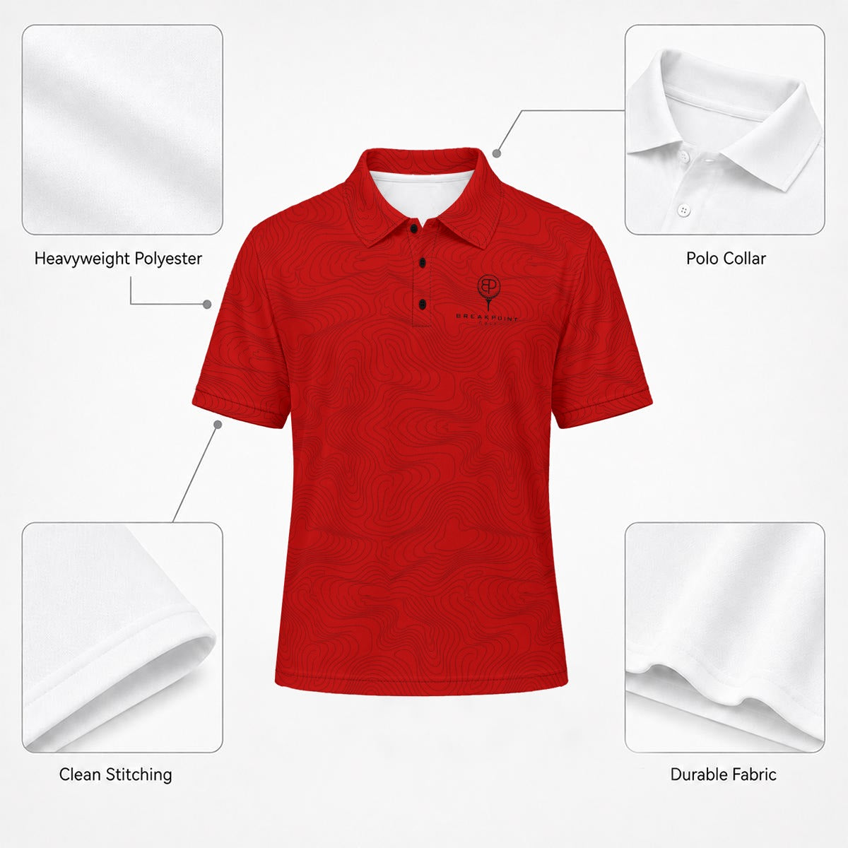 BREAKPOINT Golf Red Tradition Performance Polo — Home