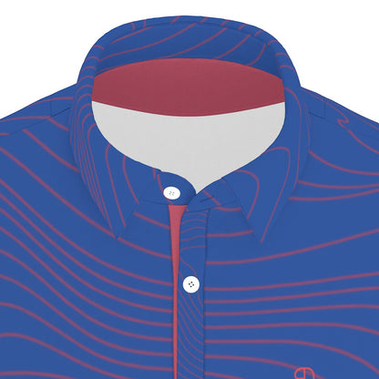 BREAKPOINT Blue and Red Tradition Tennis Performance Polo — Home