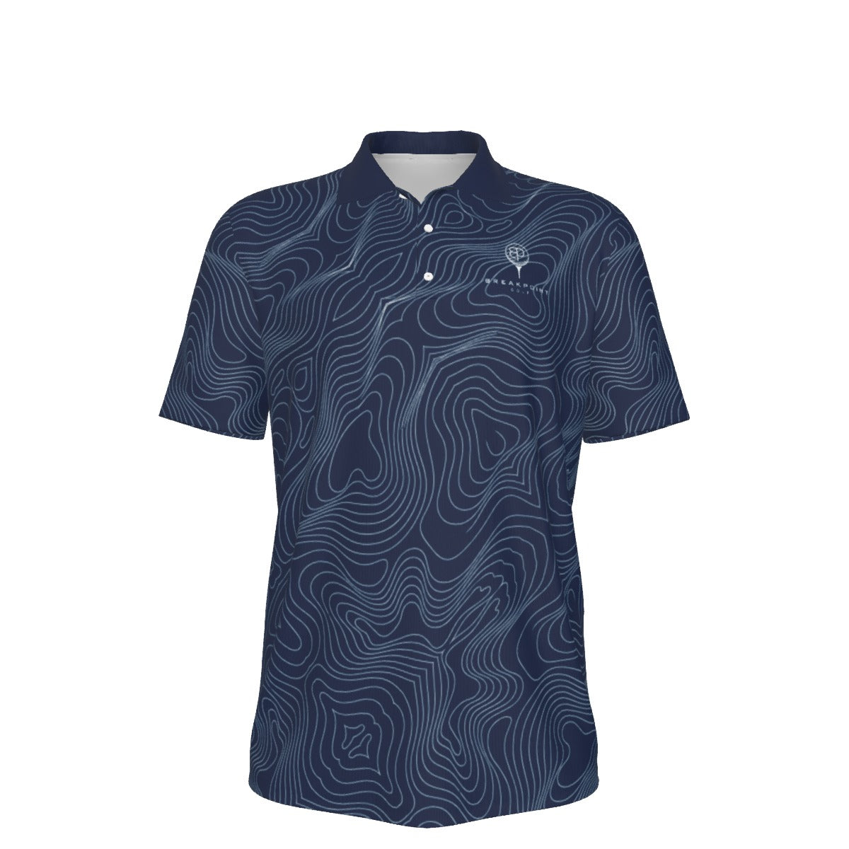 Navy Tradition Performance Polo — Home, heavyweight 210 GSM BREAKPOINT golf polo with a three-button collar