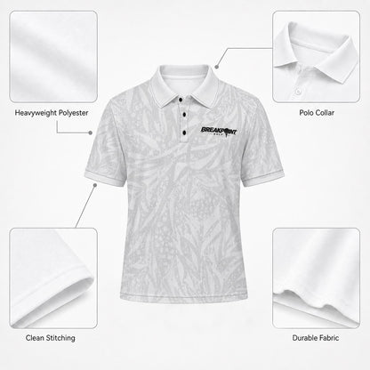 BREAKPOINT Rewind heavyweight retro polo in a 90s all-over print, three-button collar