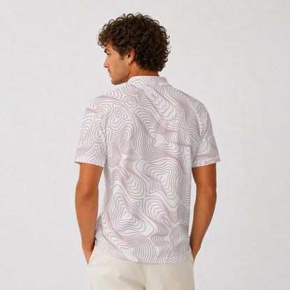 BREAKPOINT Golf White and Crimson Tradition Performance Polo — Away