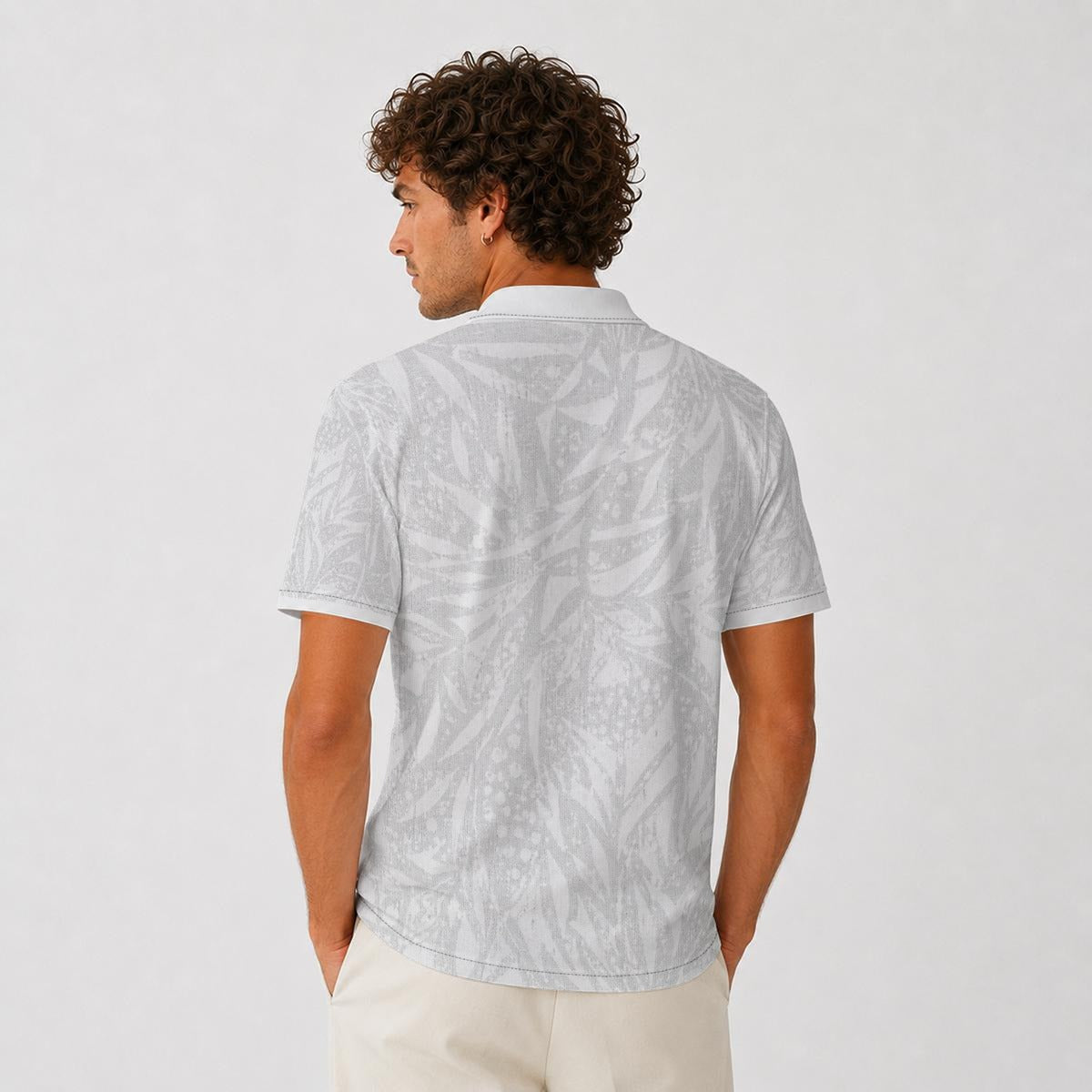 BREAKPOINT Rewind heavyweight retro polo in a 90s all-over print, three-button collar