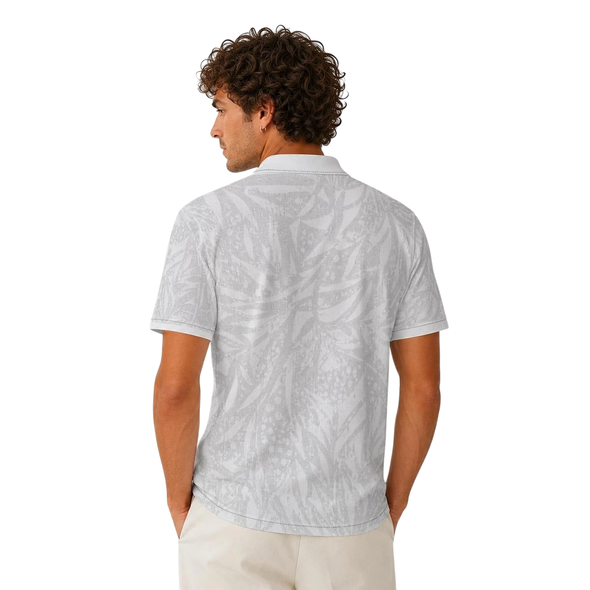 BREAKPOINT Rewind heavyweight retro polo in a 90s all-over print, three-button collar