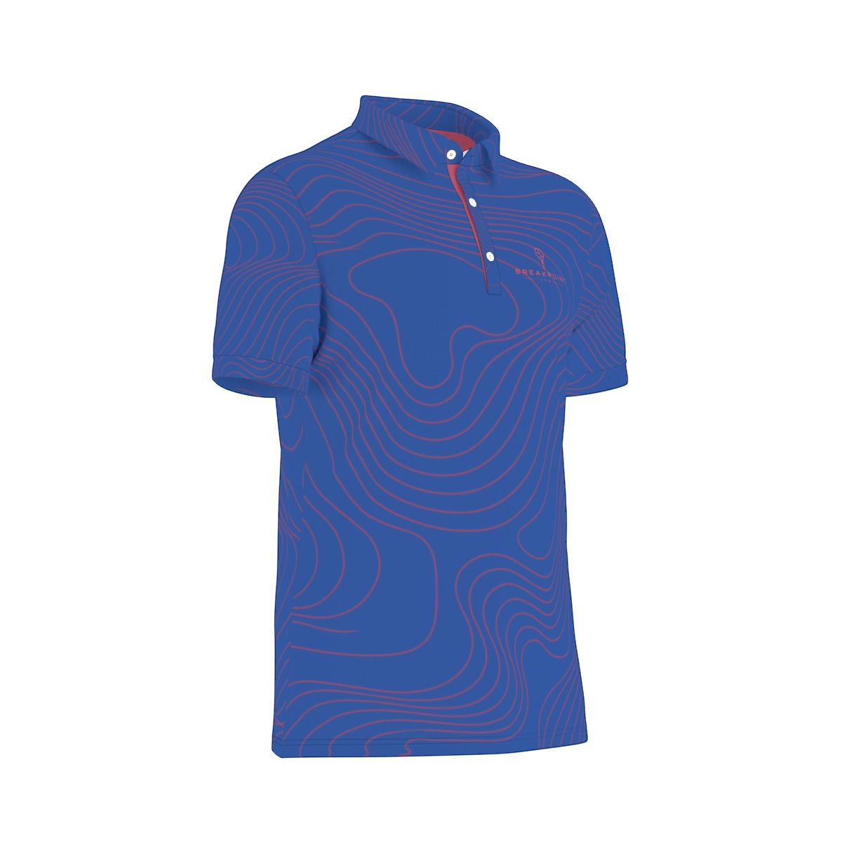 BREAKPOINT Blue and Red Tradition Tennis Performance Polo — Home