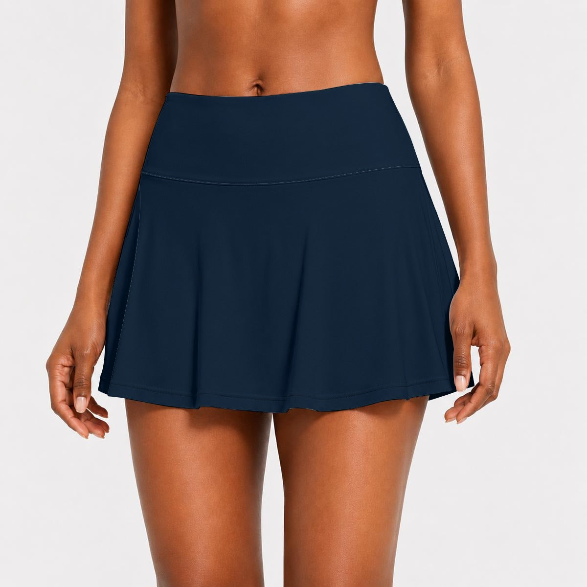 BREAKPOINT Sportswear women's all-over print pleated tennis skort, back view showing the zip pocket