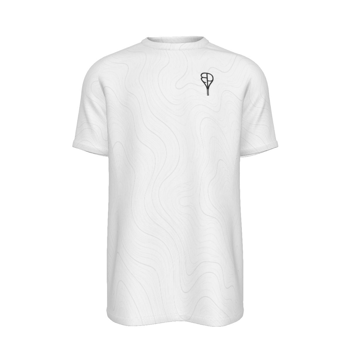 BREAKPOINT White Contour Wave Tennis Tee — all-over print performance tee in white