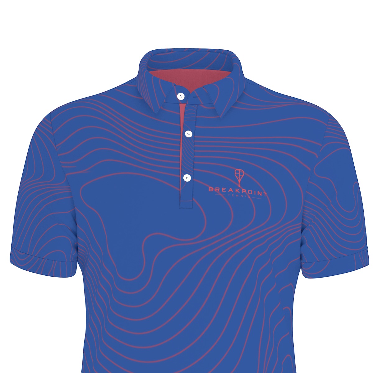BREAKPOINT Blue and Red Tradition Tennis Performance Polo — Home