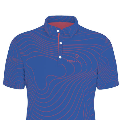 BREAKPOINT Blue and Red Tradition Tennis Performance Polo — Home