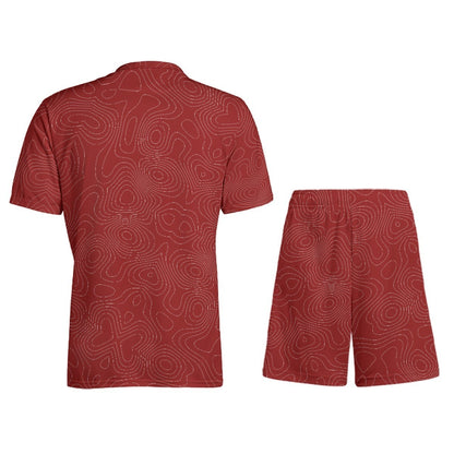 Kids' all-over-print match set, back view of tee and shorts