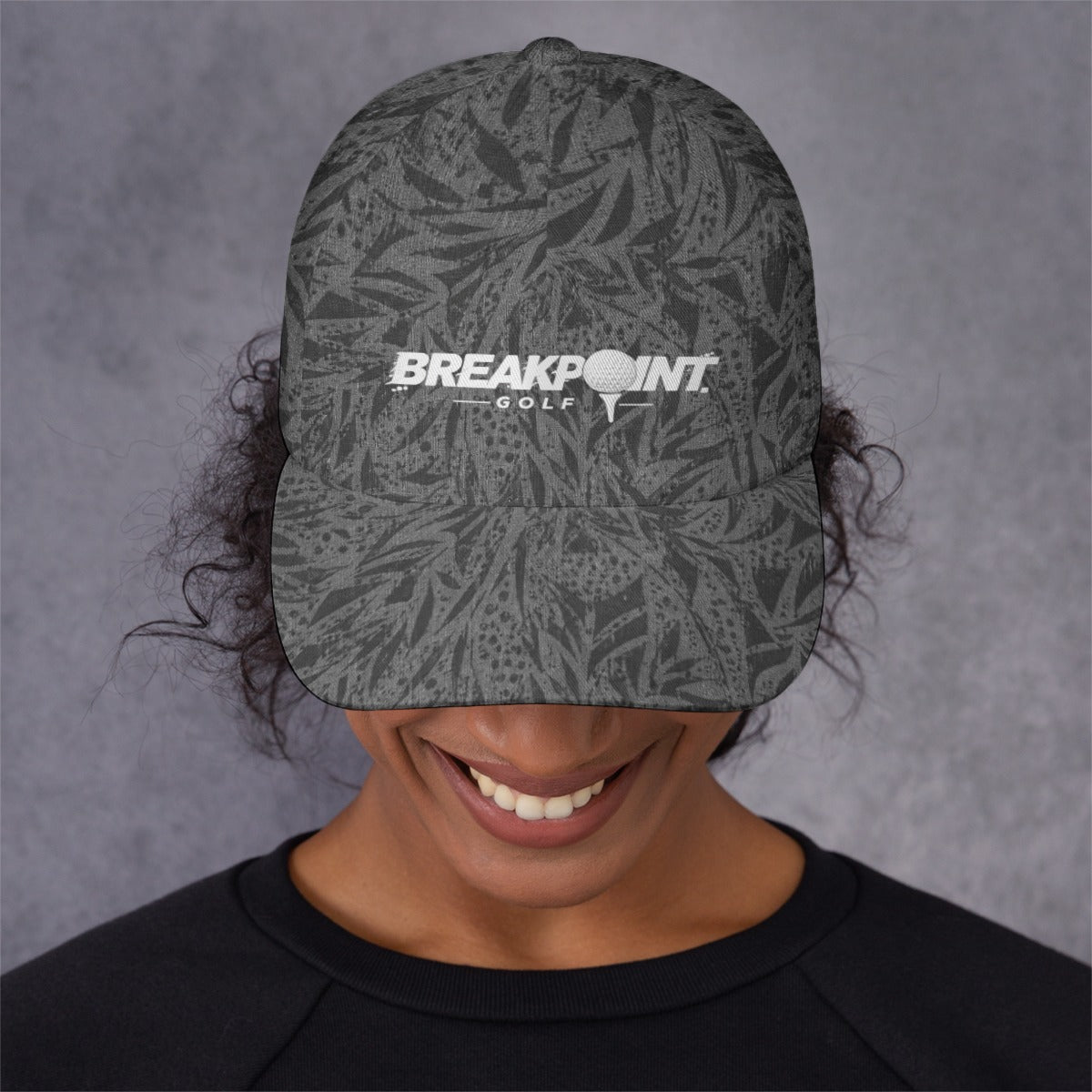 BREAKPOINT Sportswear all-over print snapback cap, back view with adjustable snap closure