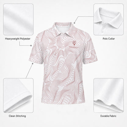 BREAKPOINT Golf White and Crimson Tradition Performance Polo — Away