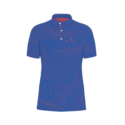 BREAKPOINT Blue and Red Tradition Tennis Performance Polo — Home