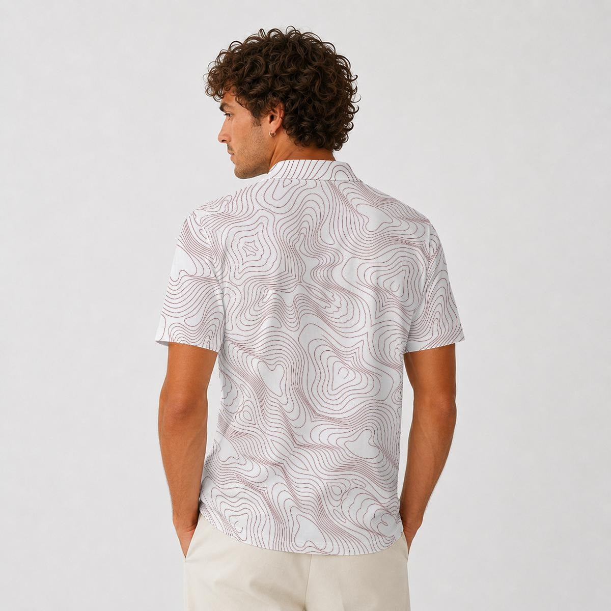 BREAKPOINT Golf White and Maroon Tradition Performance Polo — Away