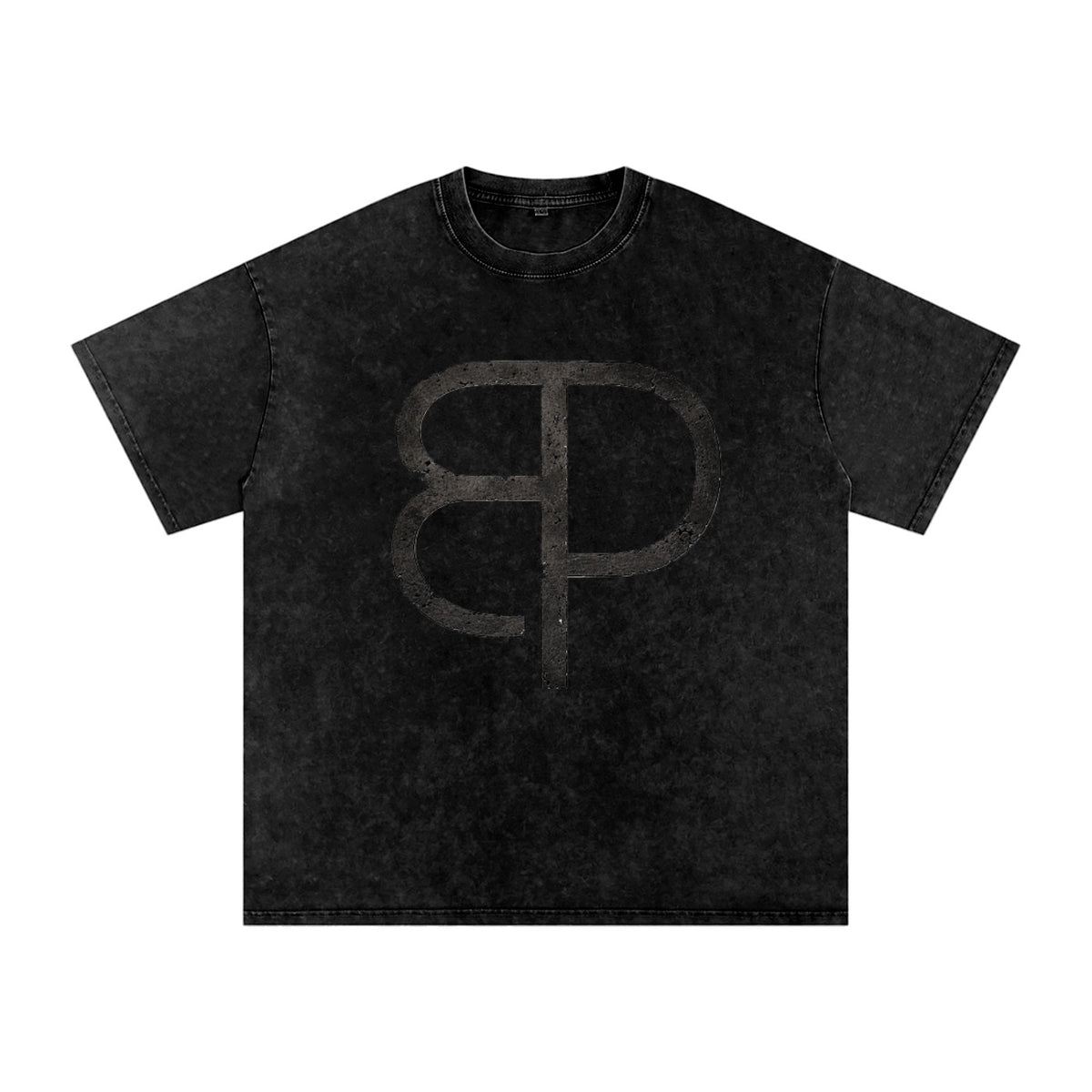 BREAKPOINT Sportswear unisex black cotton t-shirt with a washed snow-wash finish and large BP logo print.