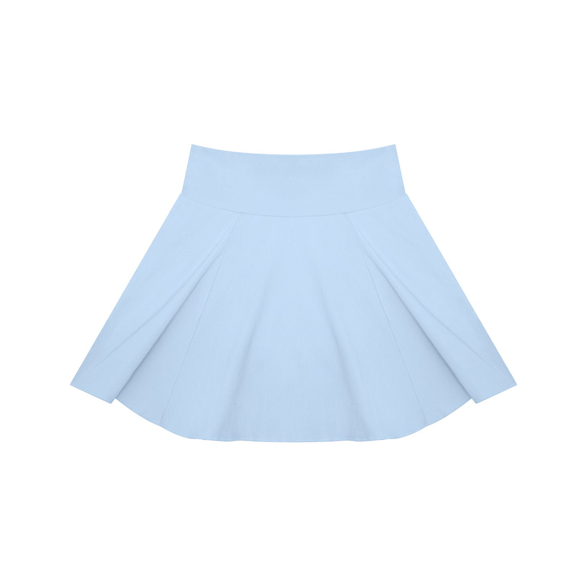 BREAKPOINT Sportswear light blue pleated A-line tennis skirt worn by a blonde woman with a white tank top.
