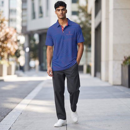 BREAKPOINT Blue and Red Tradition Tennis Performance Polo — Home