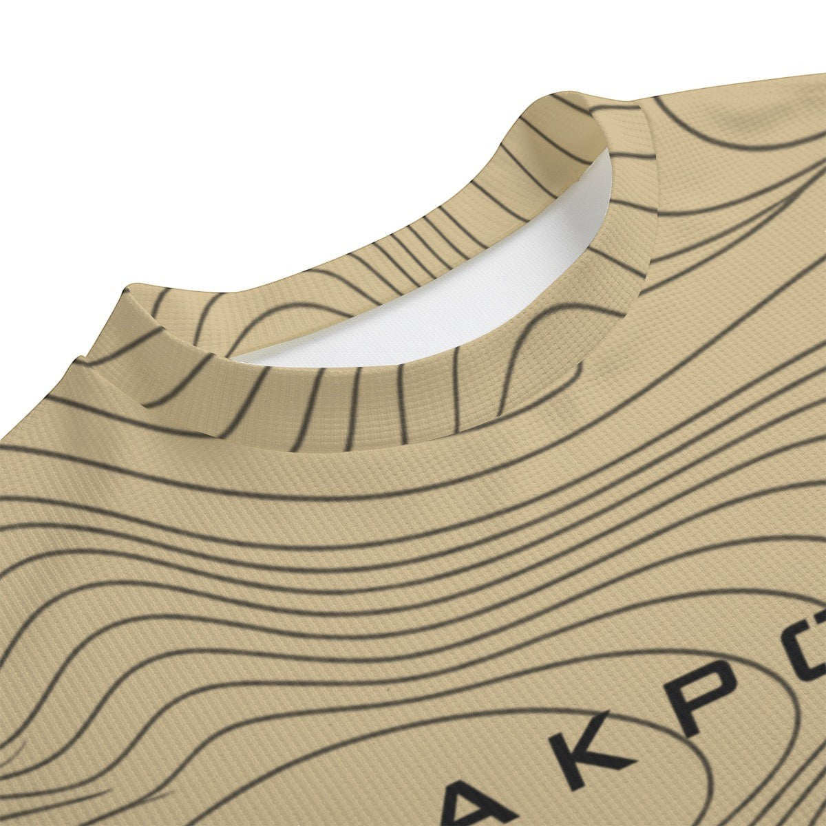 BREAKPOINT Sportswear gold and black drop shoulder tee with topographic line pattern and crew neckline