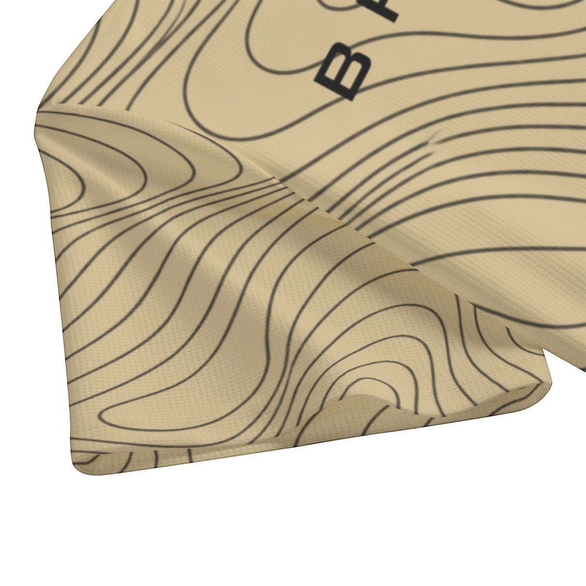 BREAKPOINT Sportswear gold and black drop-shoulder tee with topographic line pattern and soft knit fabric