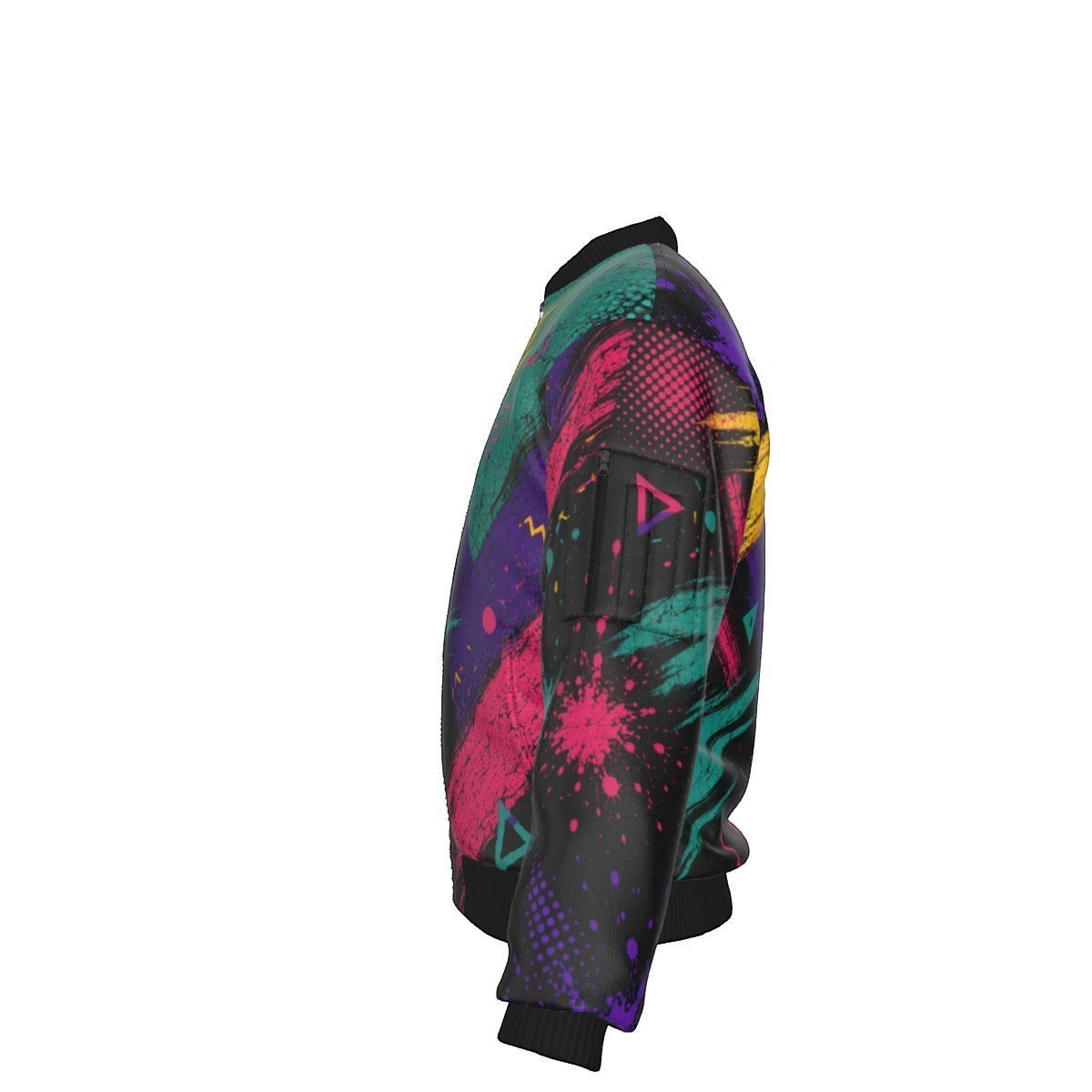 BREAKPOINT Sportswear men's windproof jacket with vibrant all-over abstract print and utility sleeve pocket