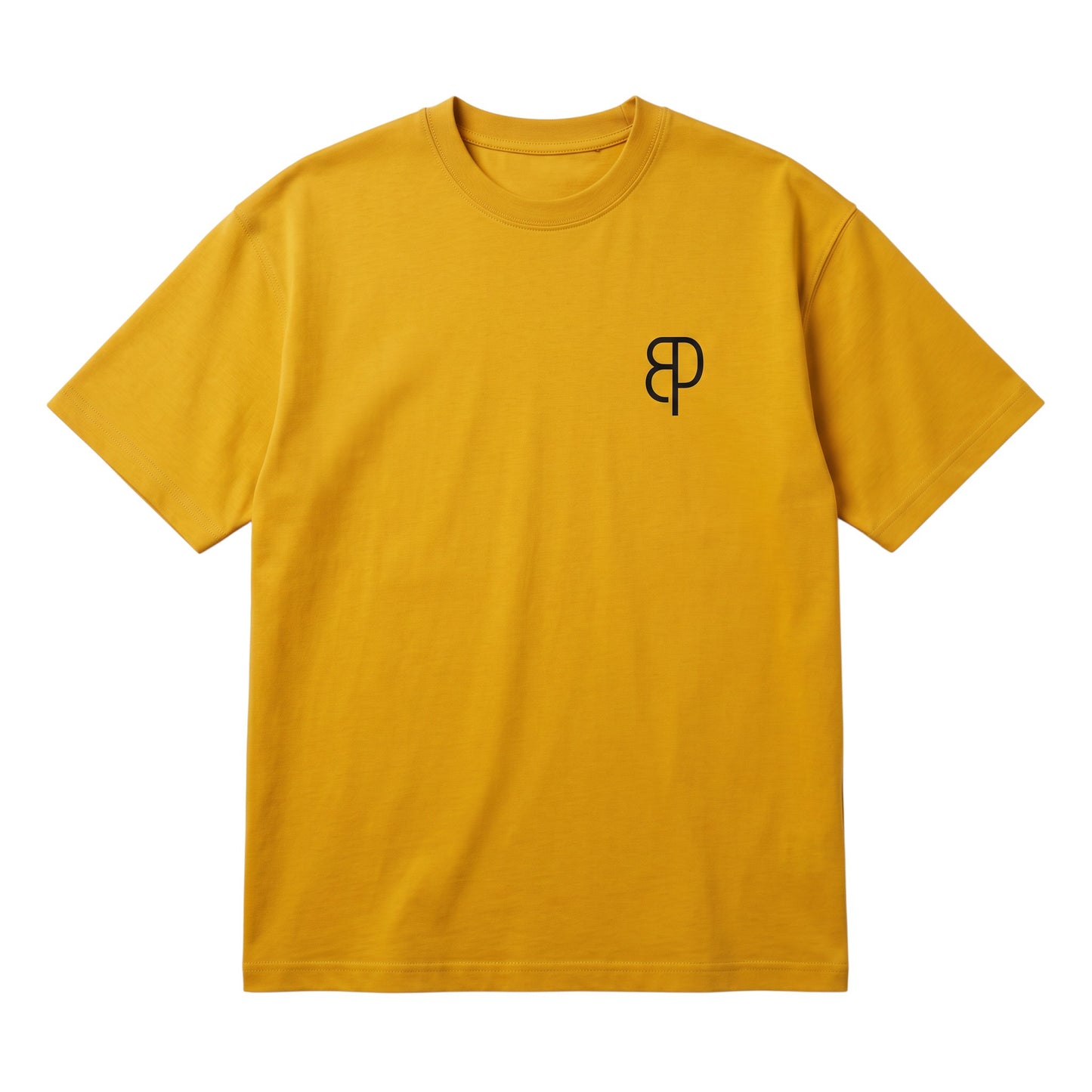 BREAKPOINT Sportswear mustard yellow unisex drop-shoulder t-shirt with a small black logo on the chest.