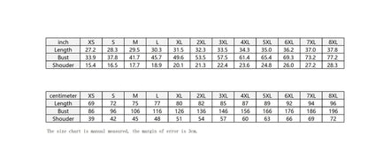 BREAKPOINT Sportswear size chart table for tennis apparel showing length, bust, and shoulder measurements in inches.