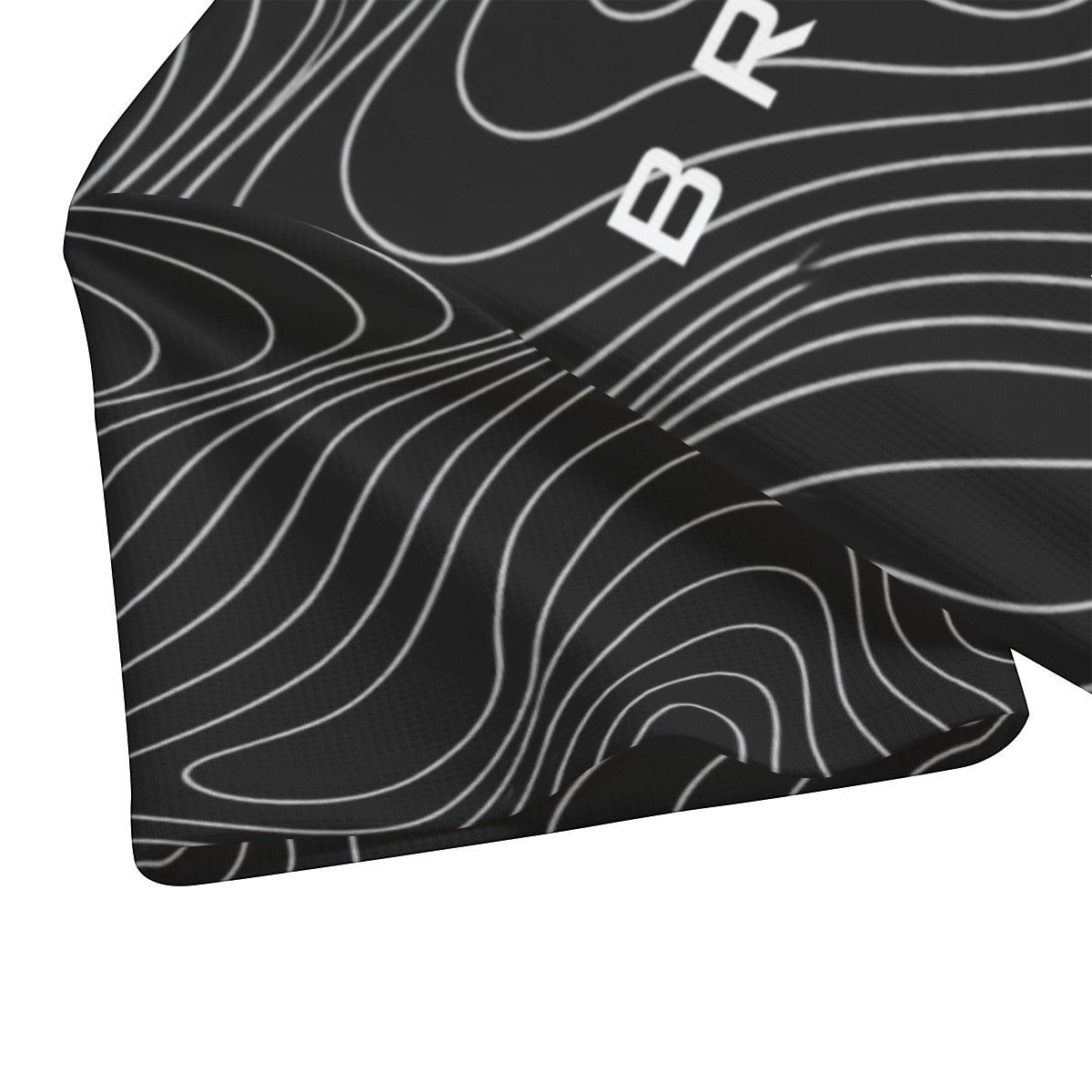 BREAKPOINT Sportswear black and white drop-shoulder tee with topographic line pattern and branded graphic detail