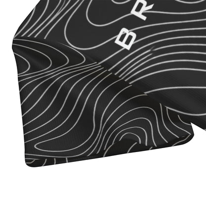 BREAKPOINT Sportswear black and white drop-shoulder tee with topographic line pattern and branded graphic detail
