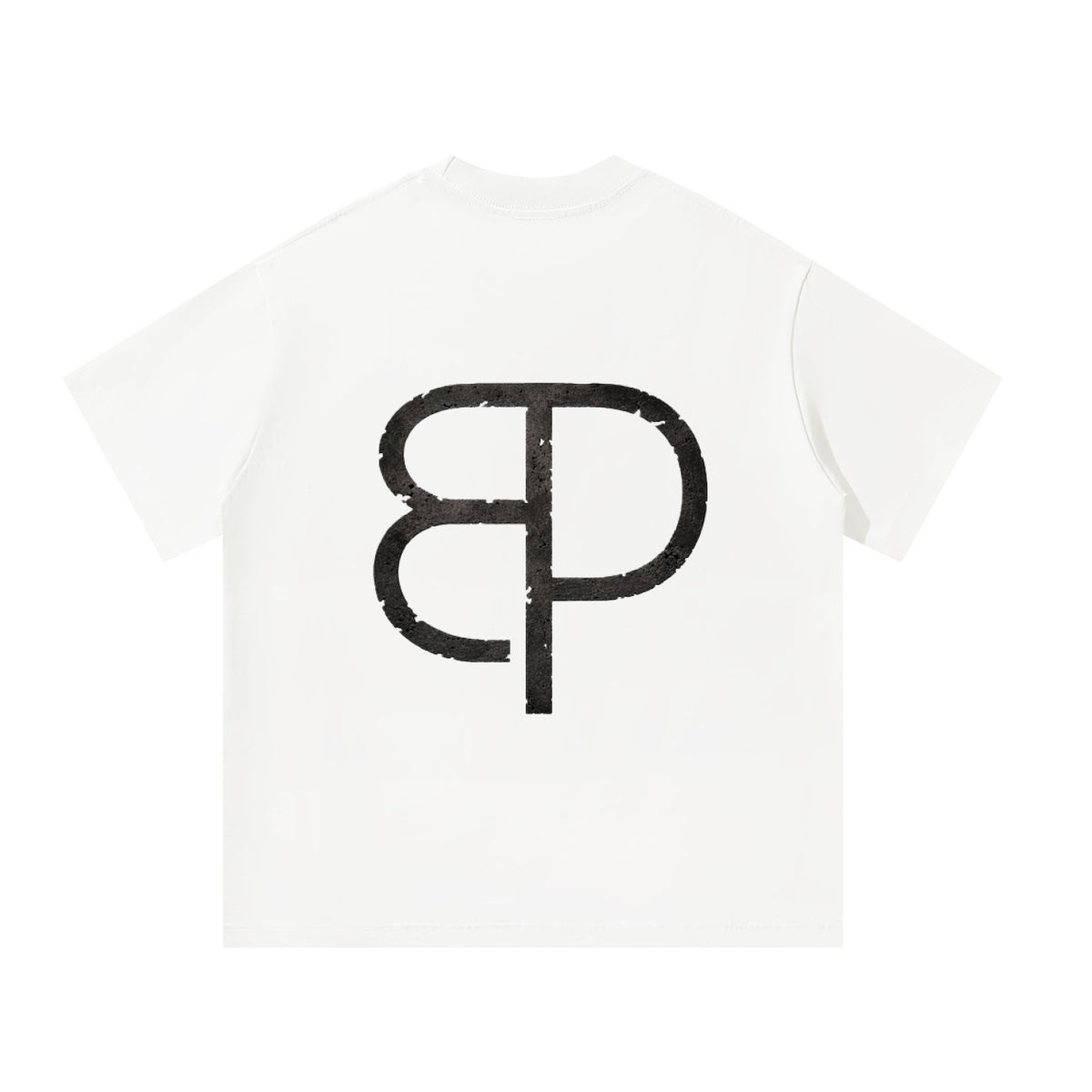 BREAKPOINT Sportswear white cotton Identity Tee with a large black logo print on the back and relaxed streetwear fit.