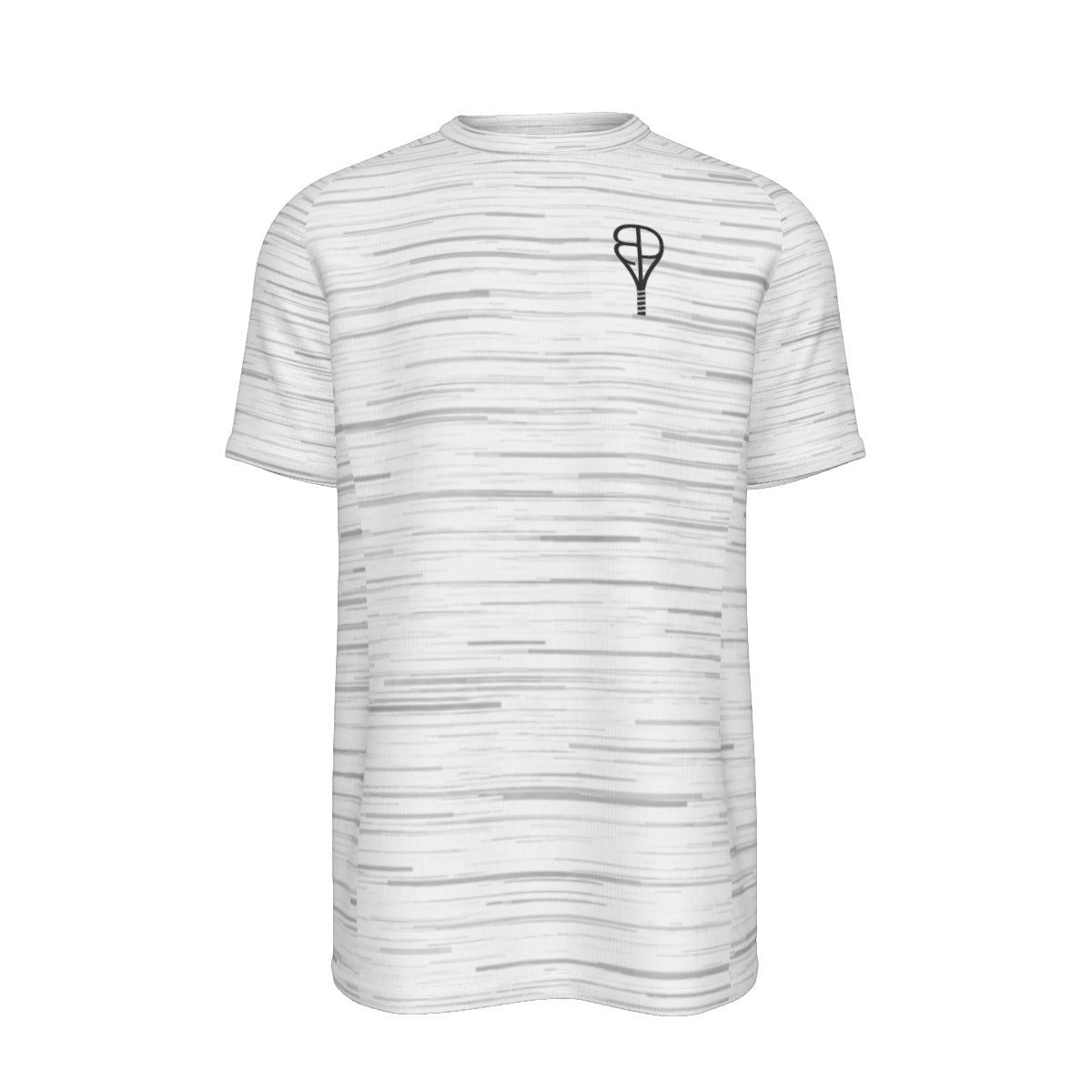 BREAKPOINT Sportswear Spectrum performance tee in white with grey static print and small black logo on chest