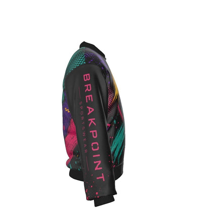 BREAKPOINT Sportswear windbreaker jacket with vibrant all-over print and branded sleeve detail, side view