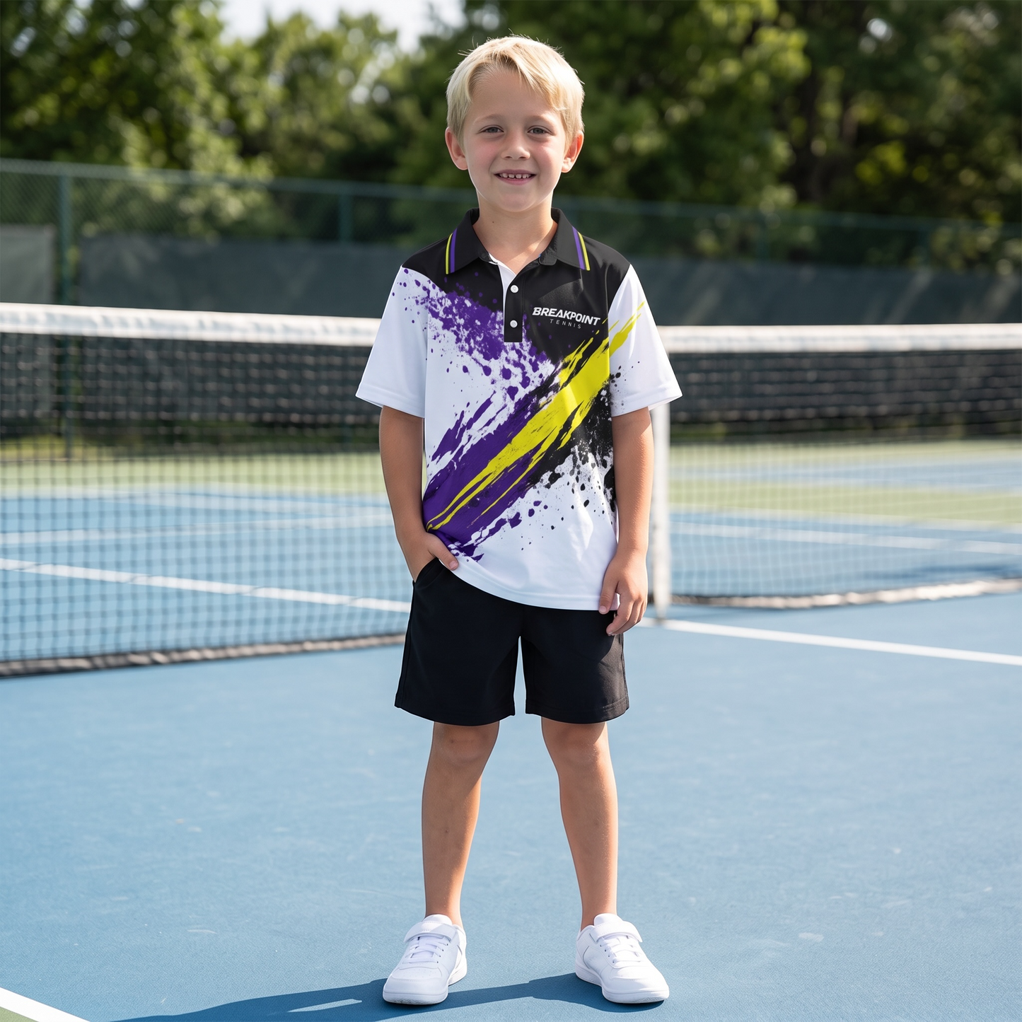 BREAKPOINT Youth Smash '93 Retro Tennis Polo